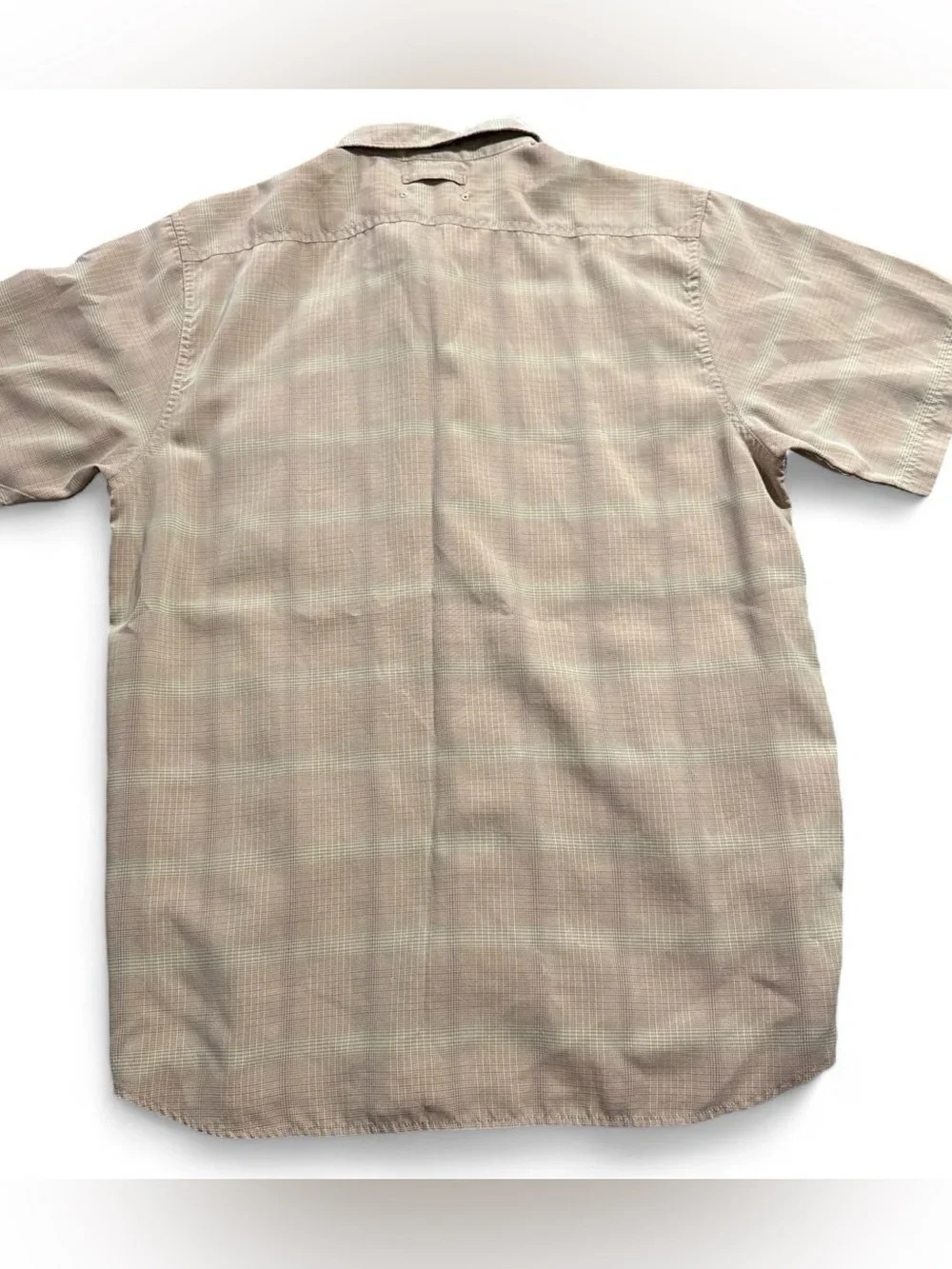 The North Face Men's Short-Sleeve Button-Up Shirt in Tan Plaid